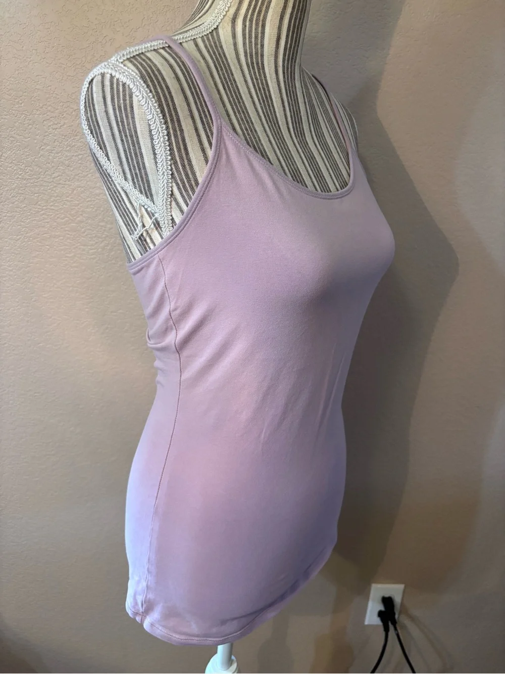 Express Camisole Medium Lilac Purple Adjustable Spaghetti Straps Cotton Stretch